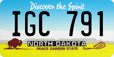 ND license plate IGC791