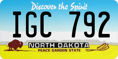ND license plate IGC792