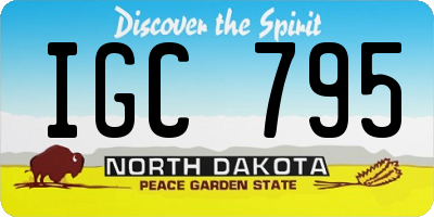 ND license plate IGC795