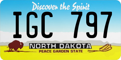 ND license plate IGC797