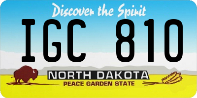 ND license plate IGC810