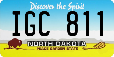 ND license plate IGC811