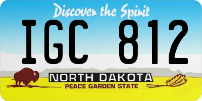 ND license plate IGC812