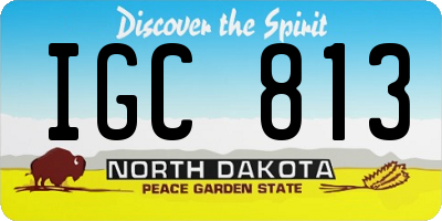 ND license plate IGC813