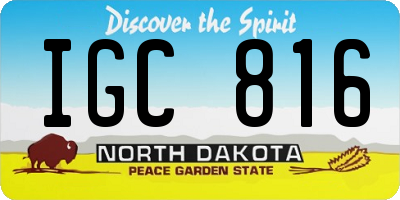 ND license plate IGC816