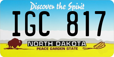 ND license plate IGC817
