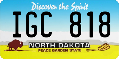 ND license plate IGC818