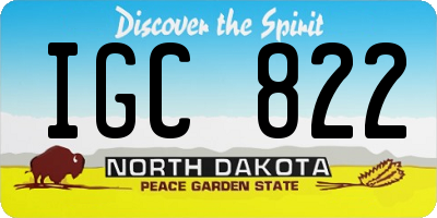 ND license plate IGC822