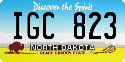 ND license plate IGC823