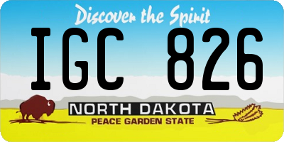 ND license plate IGC826