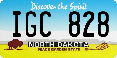 ND license plate IGC828