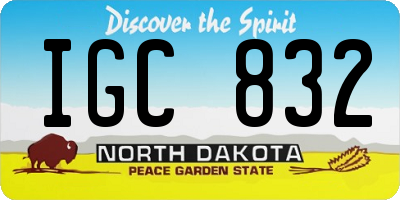 ND license plate IGC832