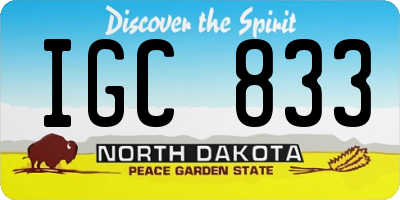 ND license plate IGC833