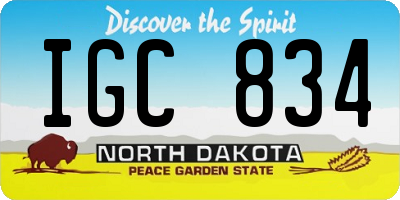 ND license plate IGC834