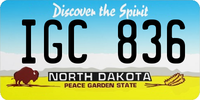 ND license plate IGC836