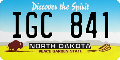 ND license plate IGC841