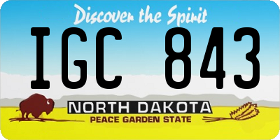 ND license plate IGC843