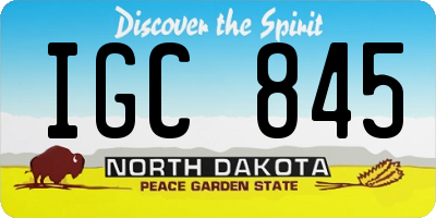 ND license plate IGC845