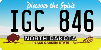 ND license plate IGC846