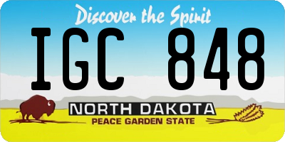 ND license plate IGC848