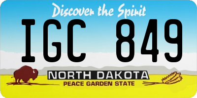 ND license plate IGC849