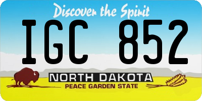ND license plate IGC852