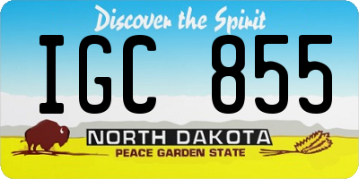 ND license plate IGC855