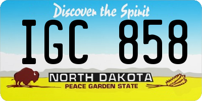 ND license plate IGC858