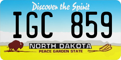 ND license plate IGC859