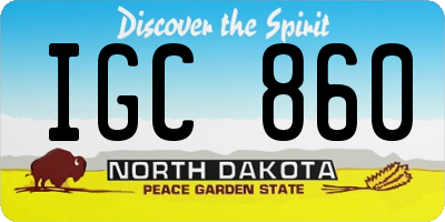 ND license plate IGC860