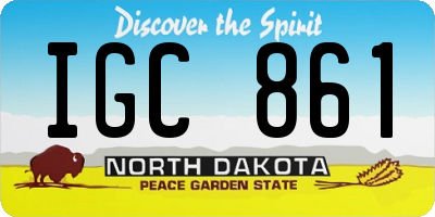 ND license plate IGC861