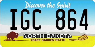 ND license plate IGC864