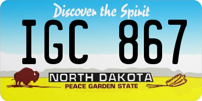 ND license plate IGC867
