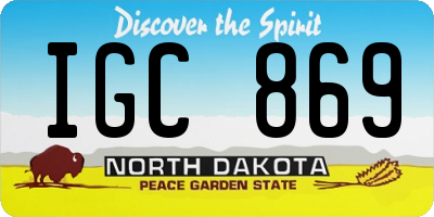 ND license plate IGC869