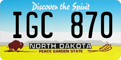 ND license plate IGC870