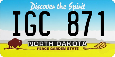 ND license plate IGC871