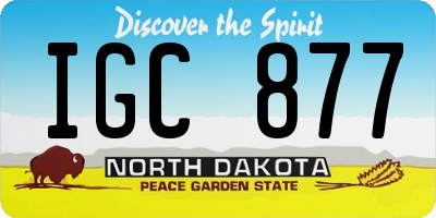 ND license plate IGC877