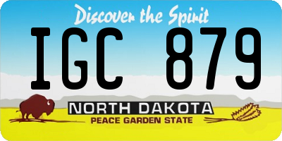 ND license plate IGC879
