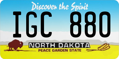 ND license plate IGC880