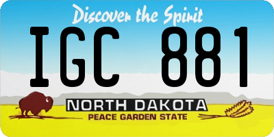 ND license plate IGC881