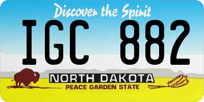 ND license plate IGC882