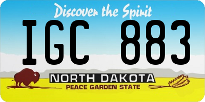ND license plate IGC883