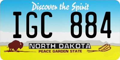 ND license plate IGC884