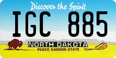 ND license plate IGC885