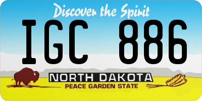 ND license plate IGC886