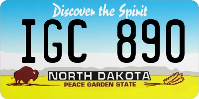 ND license plate IGC890
