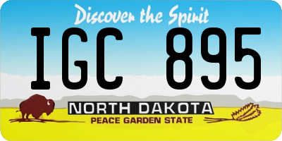 ND license plate IGC895