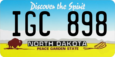 ND license plate IGC898