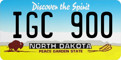 ND license plate IGC900