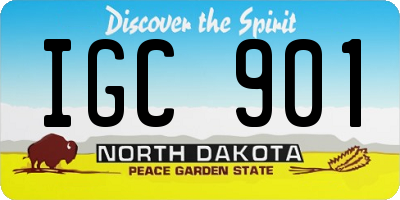 ND license plate IGC901